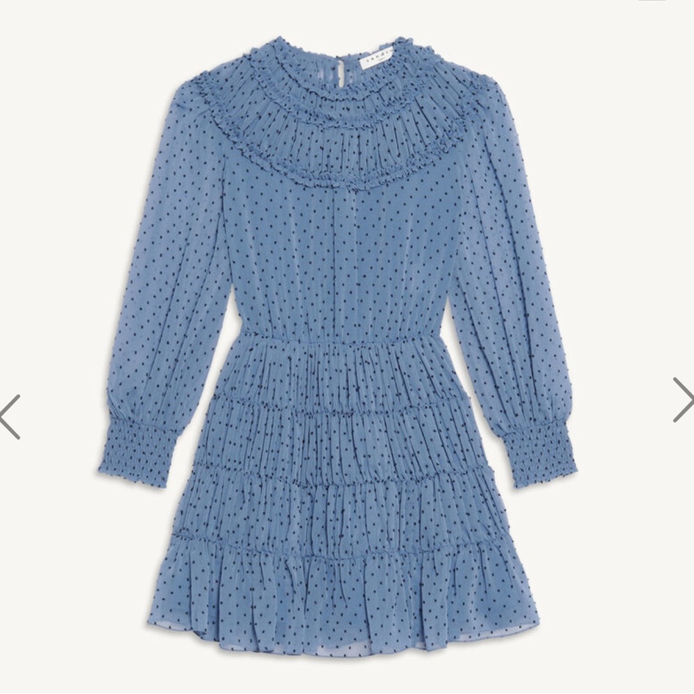 SANDRO Short draped and ruffled dress